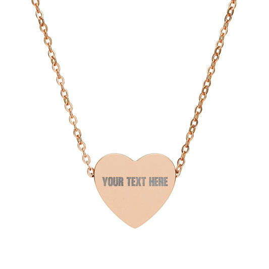 Engraved Heart Necklace — Personalized Name & Message Pendant