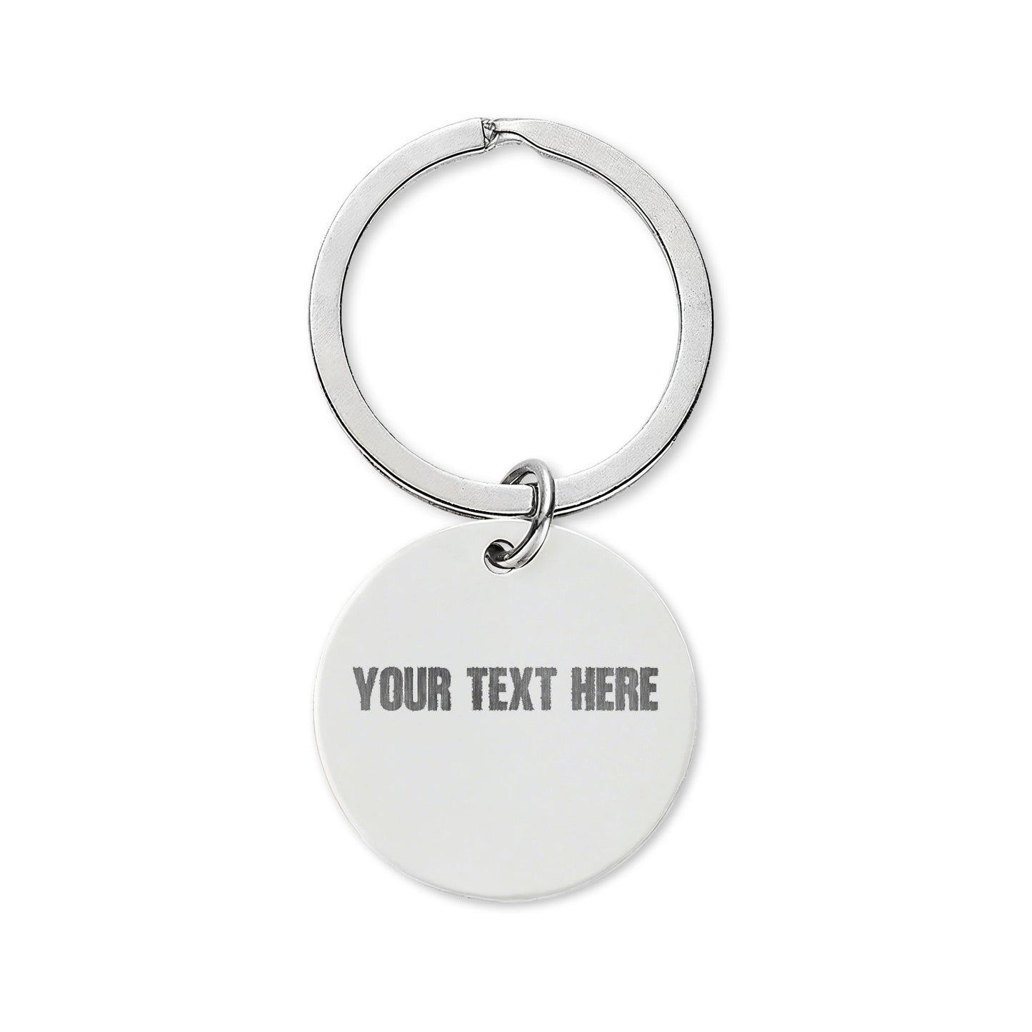 Engraved Stainless Steel Round Keychain — Personalized Gift