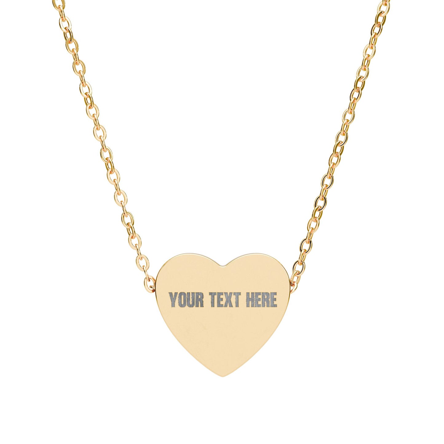 Engraved Heart Necklace — Personalized Name & Message Pendant