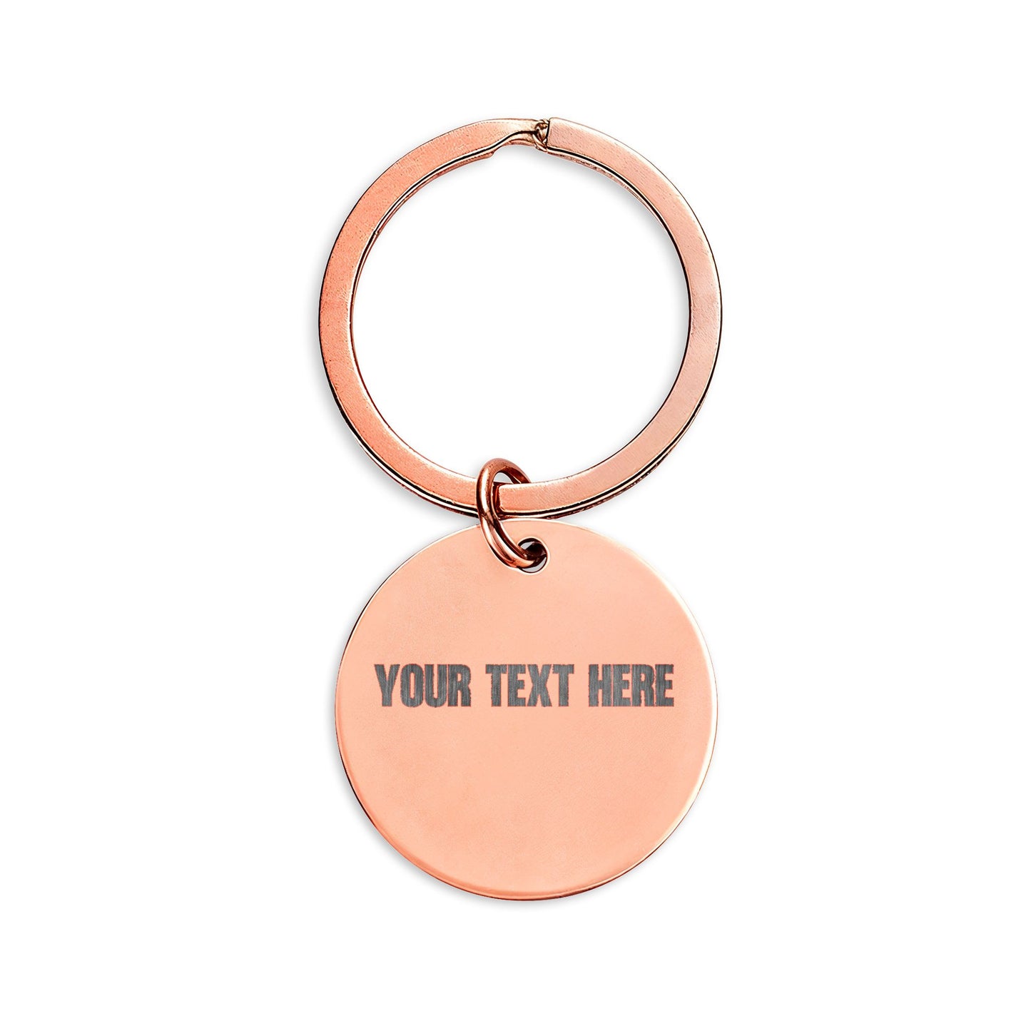 Engraved Stainless Steel Round Keychain — Personalized Gift
