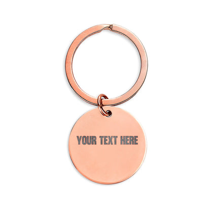 Engraved Stainless Steel Round Keychain — Personalized Gift