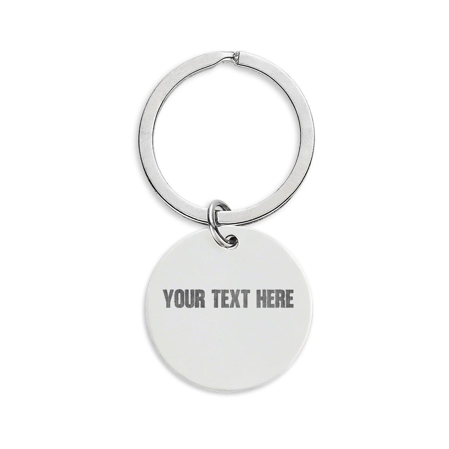 Engraved Stainless Steel Round Keychain — Personalized Gift