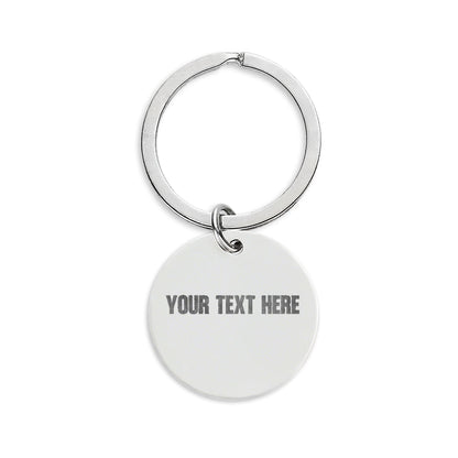 Engraved Stainless Steel Round Keychain — Personalized Gift