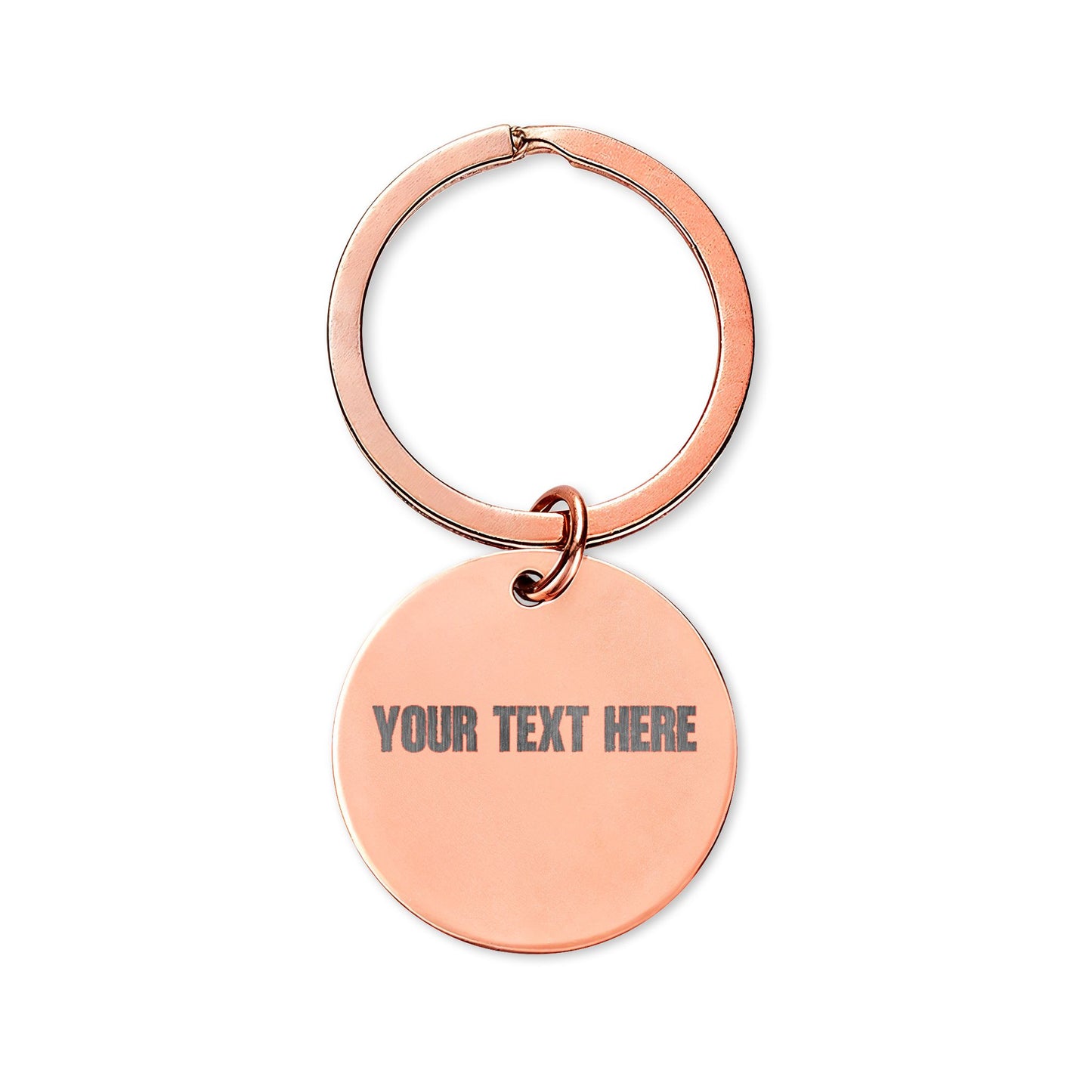 Engraved Stainless Steel Round Keychain — Personalized Gift