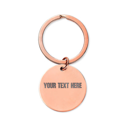 Engraved Stainless Steel Round Keychain — Personalized Gift