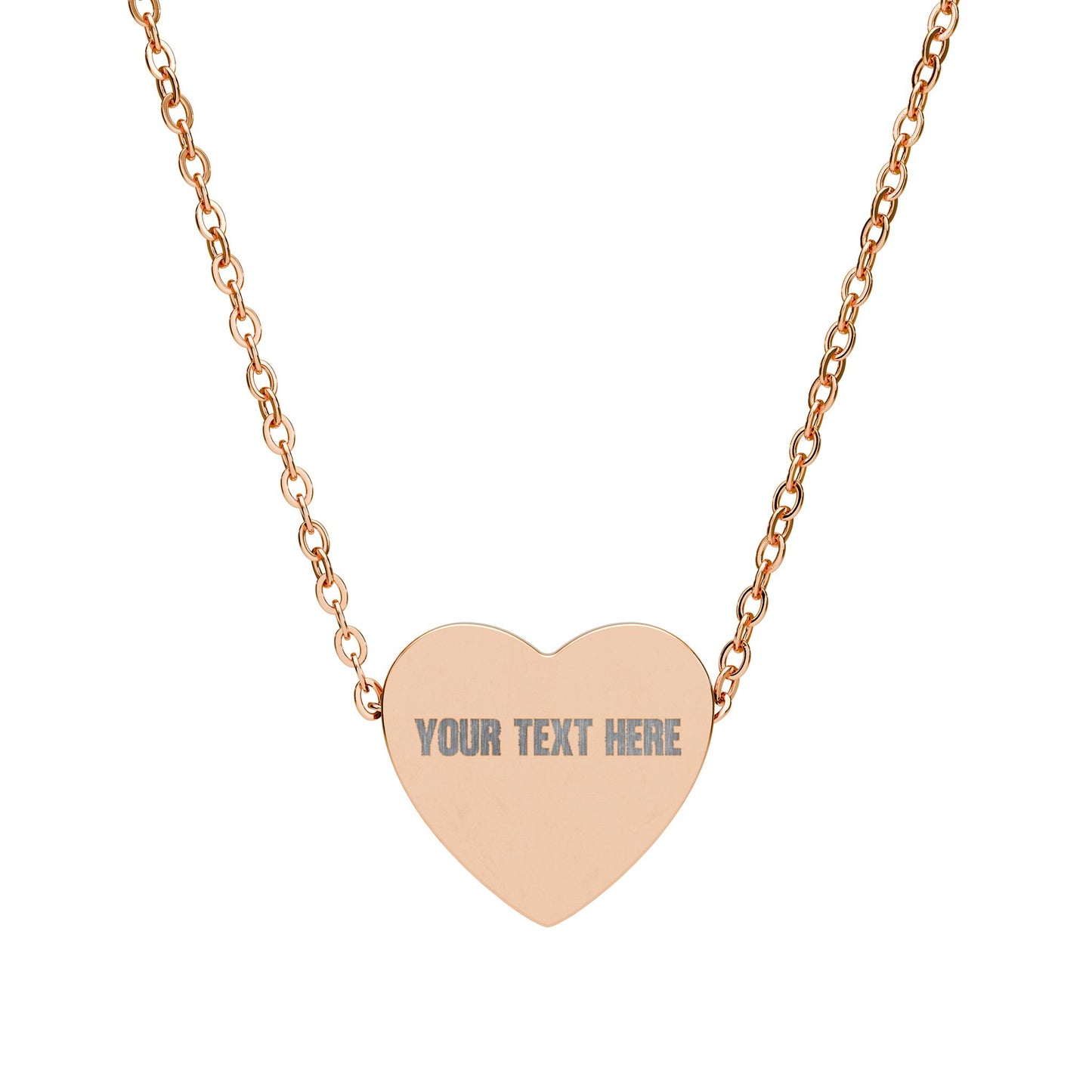 Engraved Heart Necklace — Personalized Name & Message Pendant