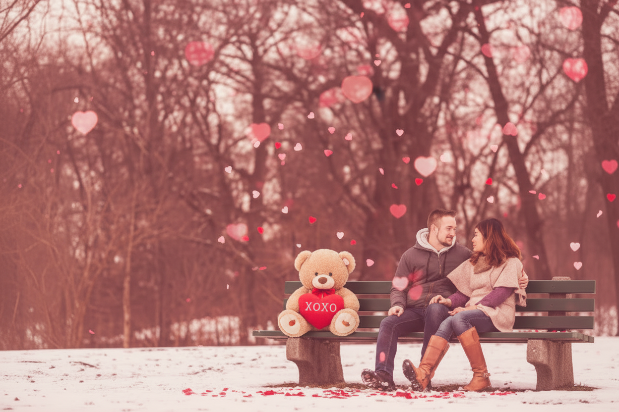 Valentine's Day image with teddy bear